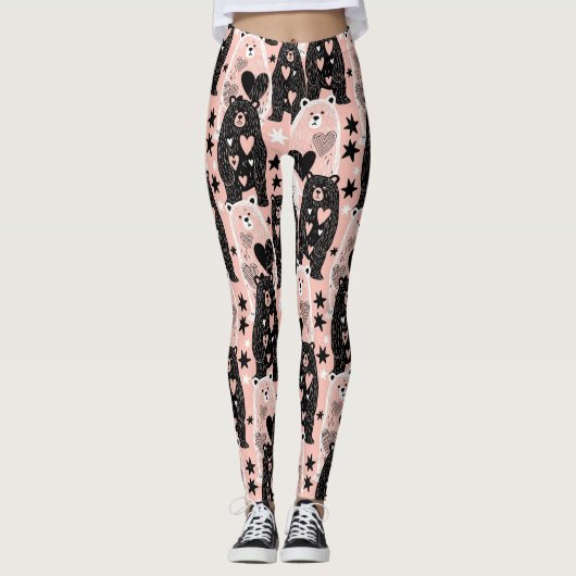 Cute Beer - Zachte Pastel Bos (4) Leggings (Voorkant)
