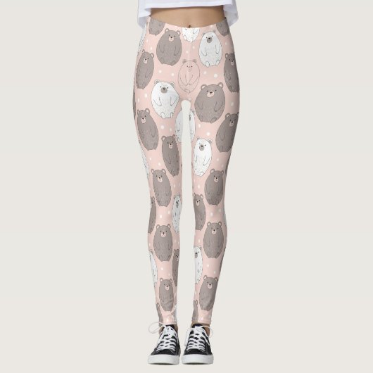 Cute Beer - Zachte Pastel Woud (2) Leggings (Voorkant)