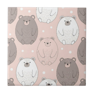 Cute Beer - Zachte Pastel Woud (2) Tegeltje
