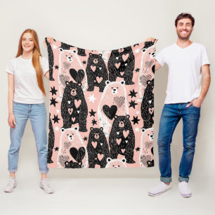 Cute Beer - Zachte Pastel Woud (4) Fleece Deken
