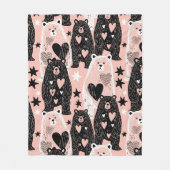 Cute Beer - Zachte Pastel Woud (4) Fleece Deken (Voorkant)