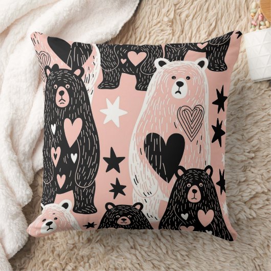 Cute Beer - Zachte Pastel Woud (4) Kussen (Deken)