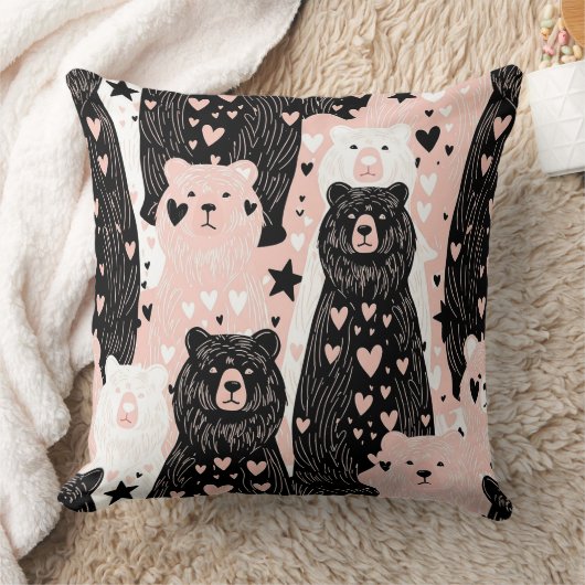 Cute Beer - Zachte Pastel Woud (5) Kussen (Deken)