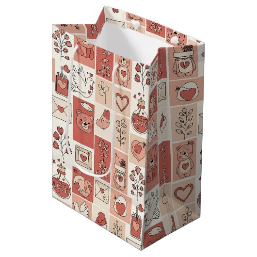 Cute Beer - Zachte Pastel Woud (6) Medium Cadeauzakje (Voorkant Gekanteld)
