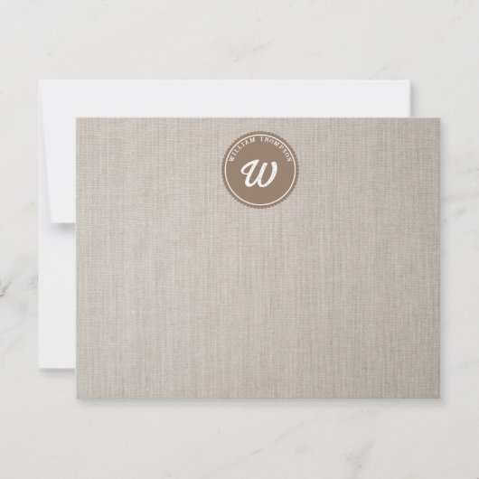 Cute Beerpatroon Initiële Monogram Notitiekaartje (Voorkant)