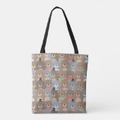 Cute Beerpatroon Vierkant Tote Bag (Achterkant)