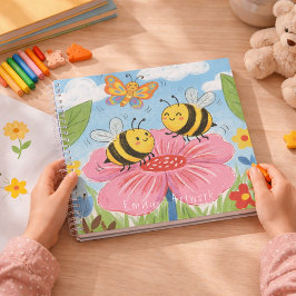 Cute Bees & Butterfly Kids Sketchbook Notitieboek