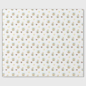 Cute Bees & Hearts Gift Wrapping Paper Cadeaupapier (Vlak)
