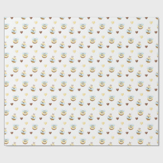 Cute Bees & Hearts Gift Wrapping Paper Cadeaupapier