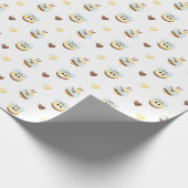 Cute Bees & Hearts Gift Wrapping Paper Cadeaupapier (Hoek)