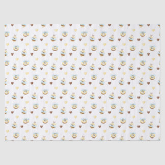 Cute Bees & Hearts Gift Wrapping Paper Tissuepapier