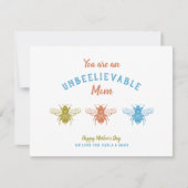 Cute bees Moederdag Feestdagenkaart (Voorkant)