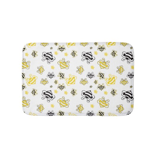 Cute bees patroon badmat (Voorkant)