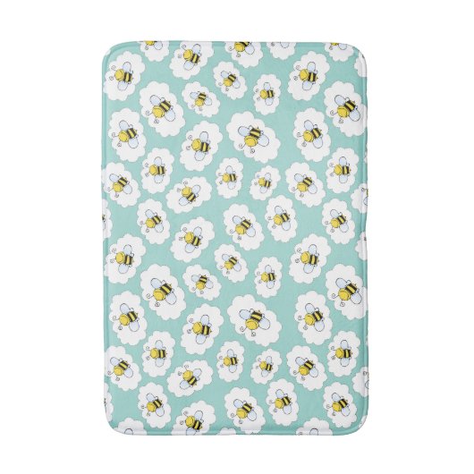 Cute Bees Pattern badmatten (Voorkant Verticaal)