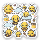 Cute bees  sticker (Voorkant)