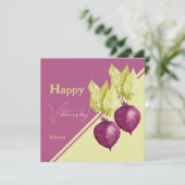 Cute Beet in Love Waterverf Handgeschilderd (Staand voorkant)