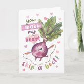 Cute Beet Valentine’s - My Heart Skip a Beet Kaart (Voorkant)