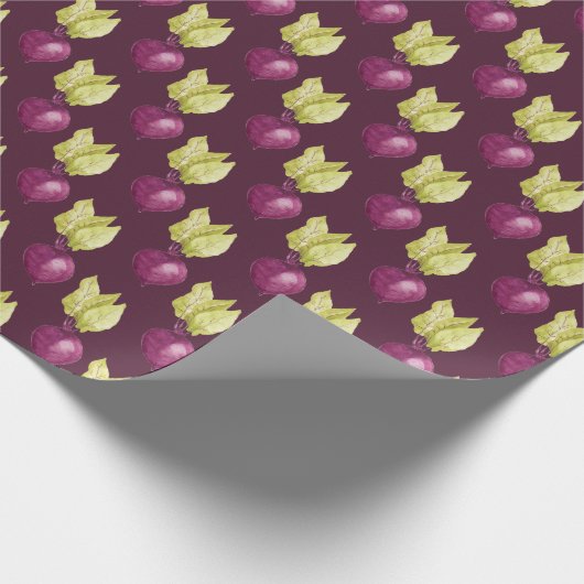Cute Beet Waterverf Pattern Cadeaupapier (Hoek)