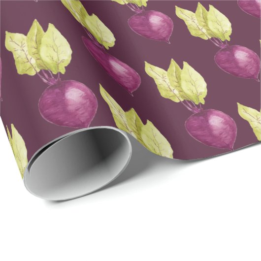 Cute Beet Waterverf Pattern Cadeaupapier (Rol Hoek)