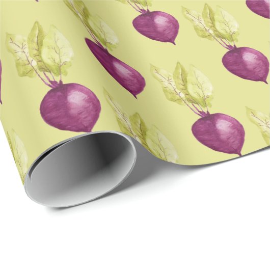 Cute Beet Waterverf Pattern Cadeaupapier (Rol Hoek)