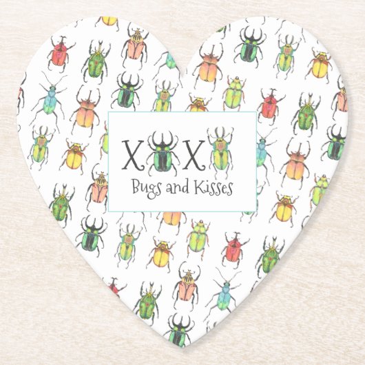 Cute Beetles Kartonnen Onderzetters (Voorkant)