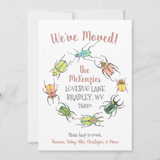 Cute Beetles Moving Aankondiging (Voorkant)