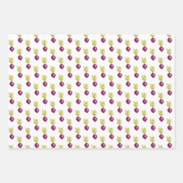 Cute Beets en Lemon Waterverf Pattern Inpakpapier Vel