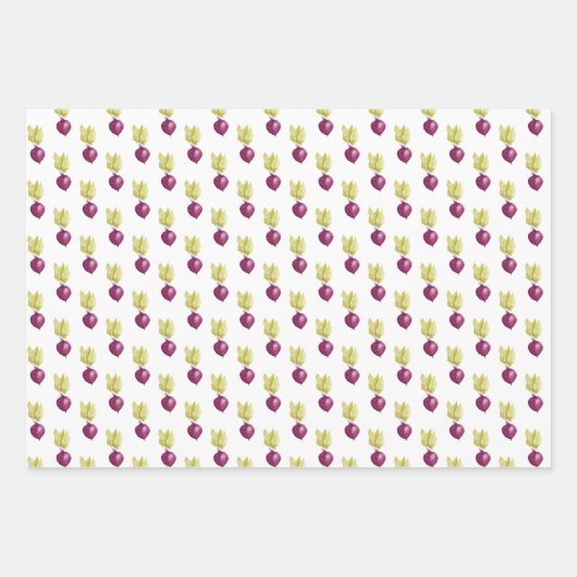 Cute Beets en Lemon Waterverf Pattern Inpakpapier Vel (Voorkant)