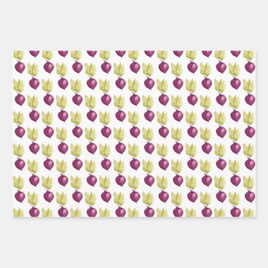 Cute Beets Lemon en Carrots Waterverf Pattern Inpakpapier Vel (Voorkant 2)