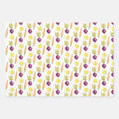Cute Beets Lemon en Carrots Waterverf Pattern Inpakpapier Vel (Voorkant)