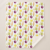 Cute Beets Lemon en Carrots Waterverf Pattern Sherpa Deken (Voorkant)