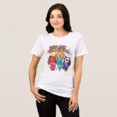 Cute "Before Volleyball" Cartoon Girls Design Tri-Blend Shirt (Voorkant volledig)