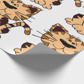 CUTE BEIGE AND BROWN big head CAT Cadeaupapier (Hoek)