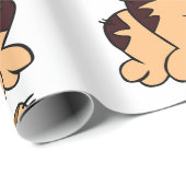 CUTE BEIGE AND BROWN big head CAT Cadeaupapier (Rol Hoek)