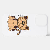 CUTE BEIGE AND BROWN big head CAT iPhone Hoesje (Achterkant horizontaal)