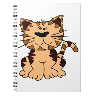 CUTE BEIGE AND BROWN big head CAT Notitieboek