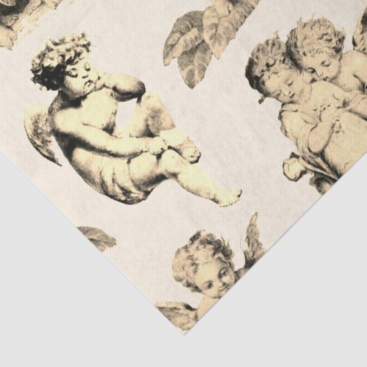 Cute  Beige Baby Cherub Cupid Angels Tissuepapier (Detail)