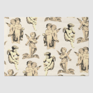 Cute Beige Baby Cherub Cupid Angels Tissuepapier