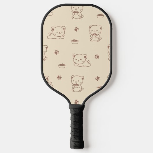 Cute Beige Cat Pattern (1) Pickleball Paddle (Voorkant)