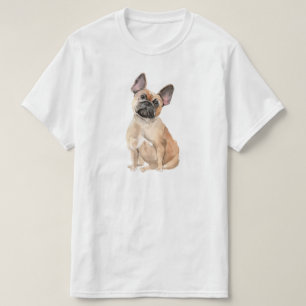 Cute beige color Franse bulldog T-shirt