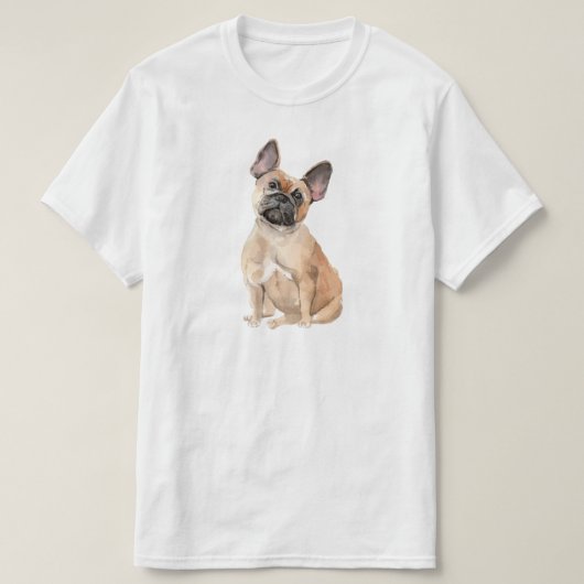 Cute beige color Franse bulldog T-shirt (Design voorkant)