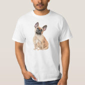 Cute beige color Franse bulldog T-shirt (Voorkant)