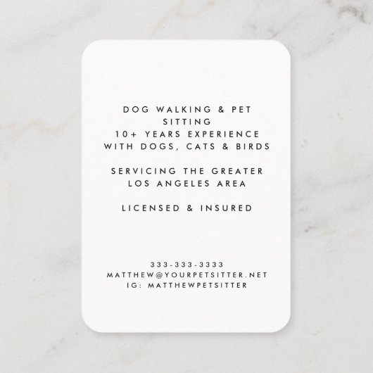 Cute beige Heart Paw Print Pet Sitter Dog Walker Visitekaartje (Achterkant)