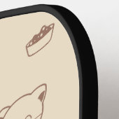 Cute Beige Kattenpatroon (1) Pickleball Paddle (Links Detail)
