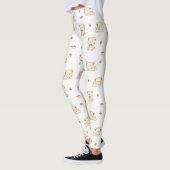 Cute Beige Kattenpatroon (2) Leggings (Links)