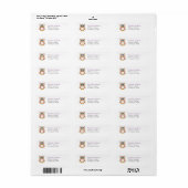 Cute Beige & Paarse Owl - Retouradreslabels Etiket (Full Sheet)