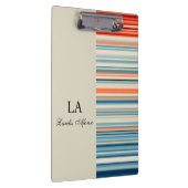 Cute Beige Personalized Name Stripe Clipboard  Klembord (Rechts)