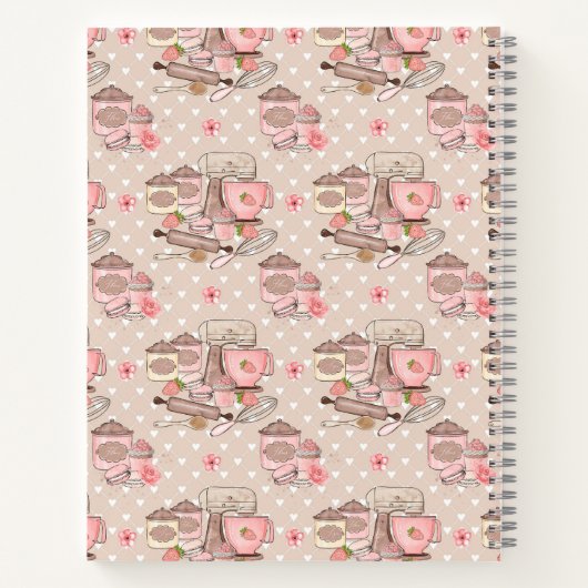 Cute Beige Retro Cook Book Personalized Notitieboek (Achterkant)