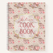 Cute Beige Retro Cook Book Personalized Notitieboek (Voorkant)