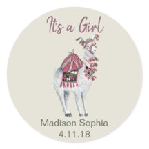 Cute beige stijlvol lama-baby shower